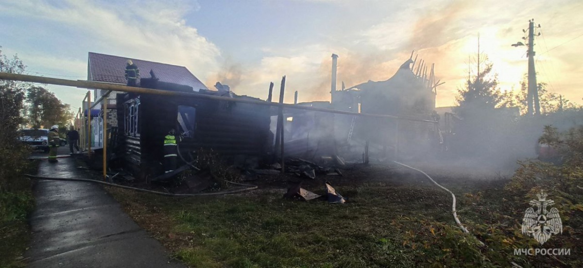 Два дома сгорели дотла в поселке Выездное в Нижегородской области - фото 1