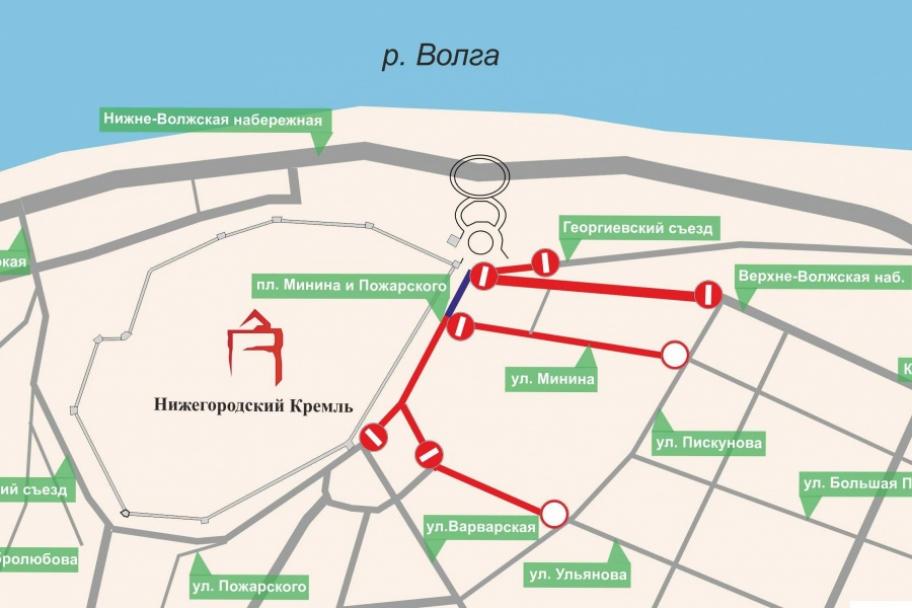 Центр Нижнего Новгорода закроют для транспорта на 10 дней