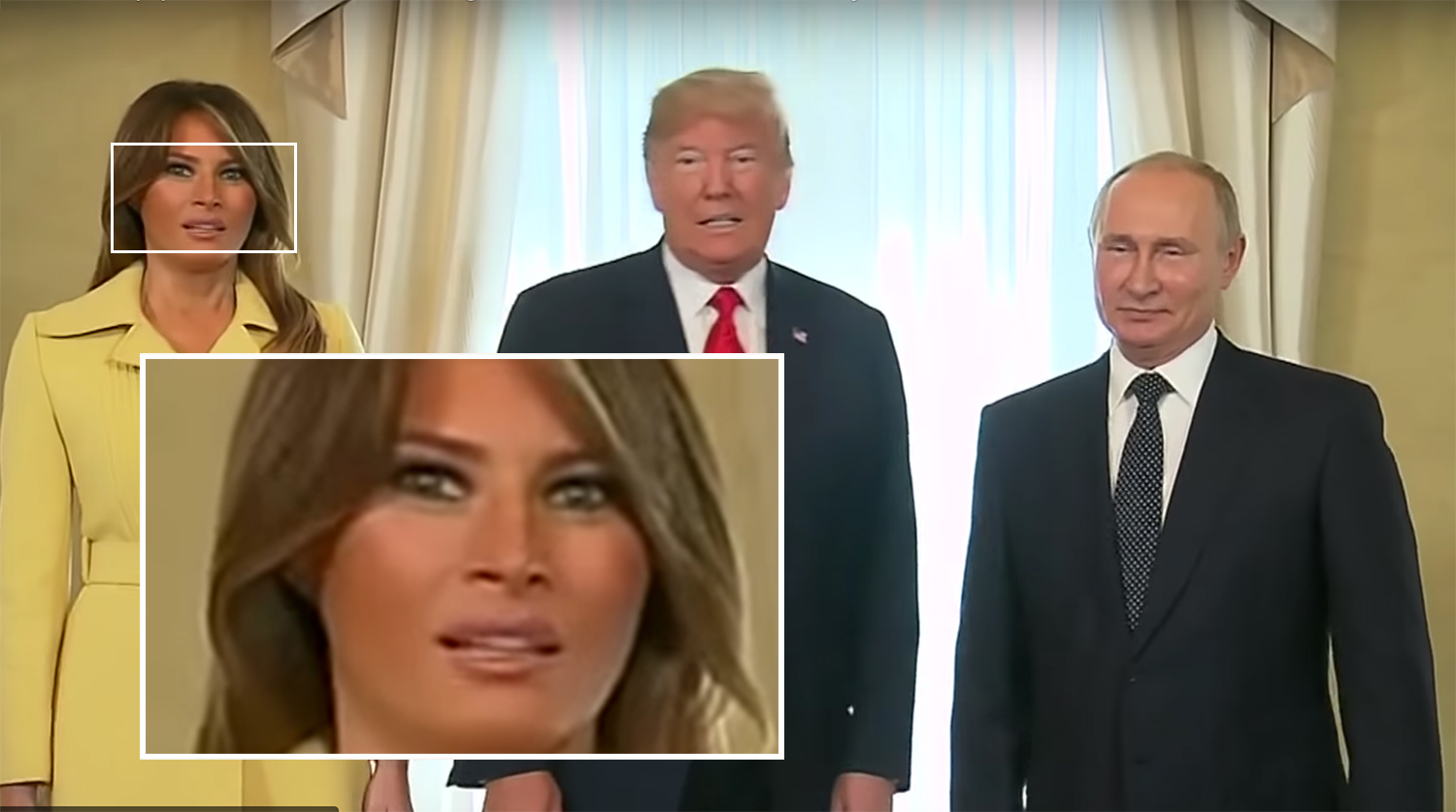 Мелания Трамп и Путин рукопожатие